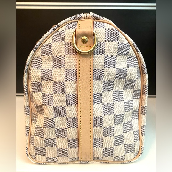 ❌SOLD❌Louis Vuitton Speedy 30 Bandouliere Damier Azur White Crossbody Bag *Mint - Picture 7 of 15